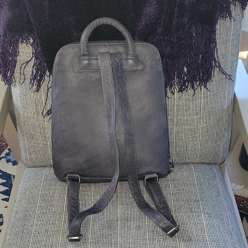 Gray Leather Backpack - image 4